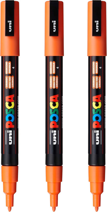posca PC-3M Water-Based Paint Markers, Reversible Fine Tip (0.9-1.3mm), Pink, 3 Count