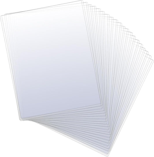 20 Pcs 8.5 x 11 Rigid Clear Toploaders - PVC Document Sheet Protectors, Plastic Sleeves for Papers, Photos, and Menu Covers, Birth Certificate Protector
