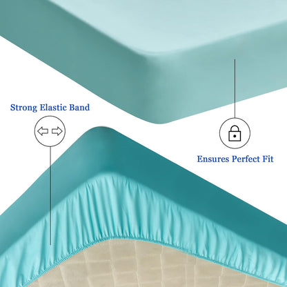 Sufdari Mattress Protector,Waterproof 18" Deep Pocket Mattress Cover Fitted Sheet Style with Elastic Rubber Band,Washable and Easy Care-Black,Queen