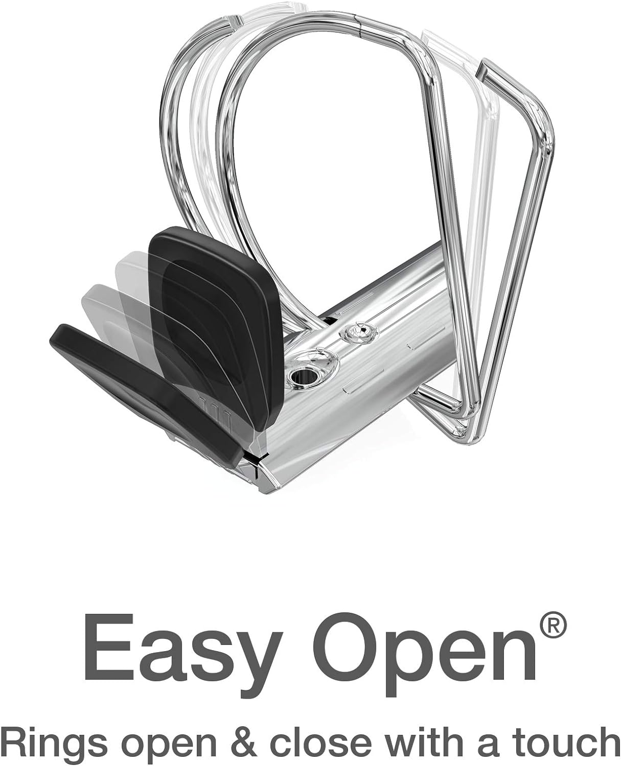Oxford 3 Ring Binders, 0.5 inch ONE-Touch Easy Open D Rings, Durable Binders for School and Office, View Binder Covers, Xtralife Hinge, Non-Stick, PVC-Free, Black, Holds 125 Sheets, 6 PK (79901)