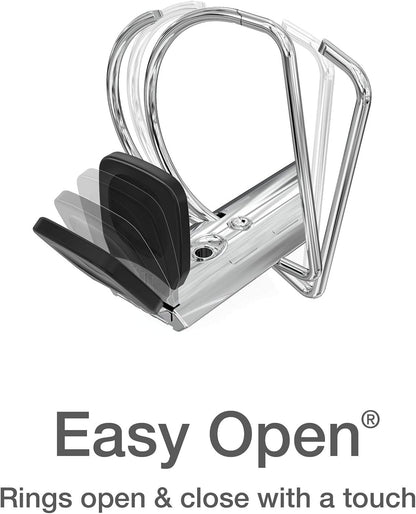 Oxford 3 Ring Binders, Binders for School and Office, 2 Inch ONE-Touch Easy Open D Rings, 3-Sided View Binder Covers, Xtralife Hinge, Non-Stick, PVC-Free, White, 530-Sheet Capacity, 4 Pack (79910)