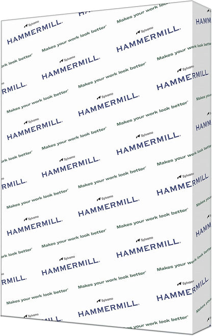 Hammermill Cardstock, Premium Color Copy, 100 lb, 8.5x11 - 1 Pack (250 Sheets) - 100 Bright, Made in the USA Card Stock, 120024R, White