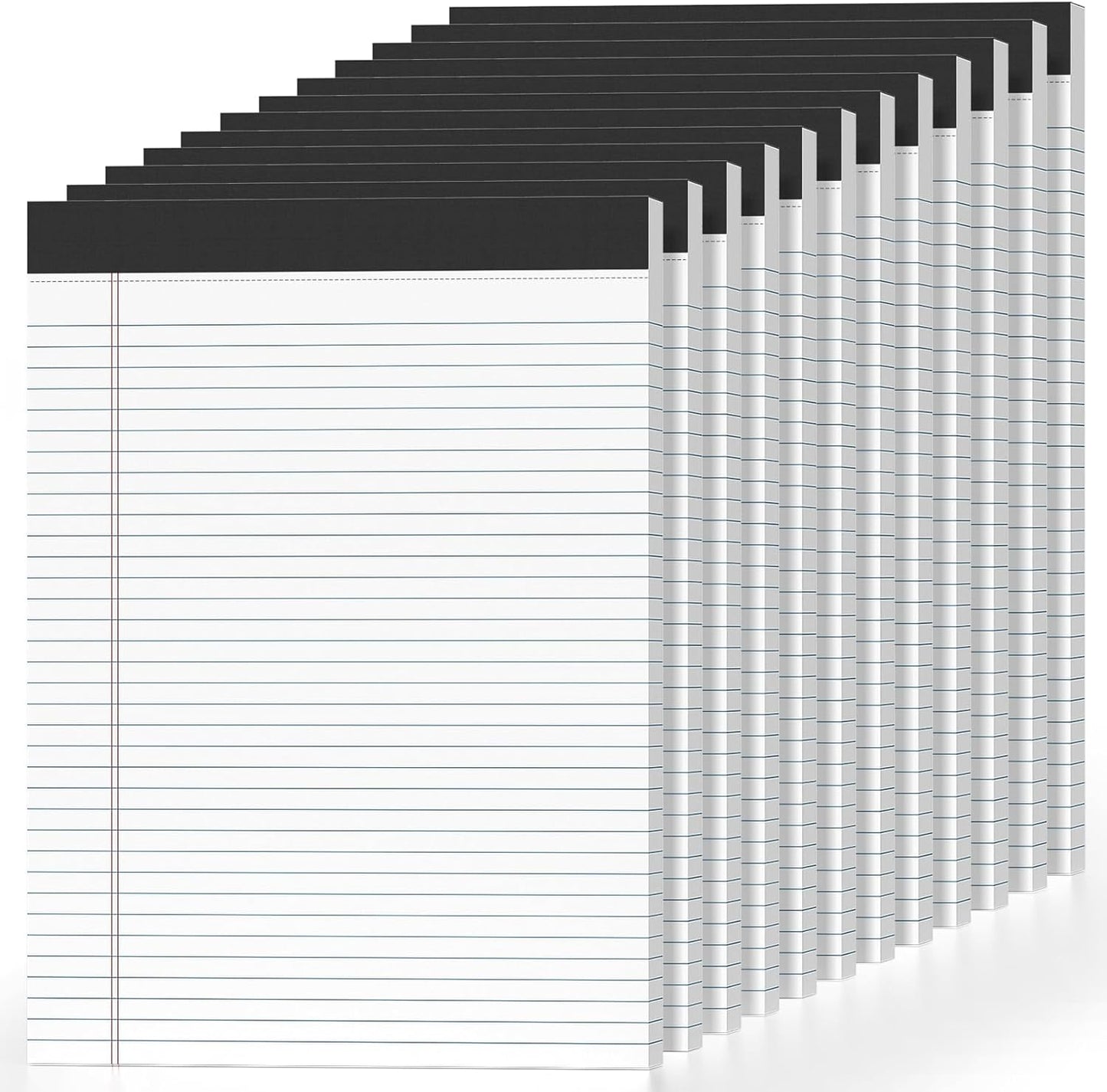 2-Pack Legal Pads 8.5"x11" Wide Ruled Note Pads - 100 Sheets (50/Pad) with Micro-Perforated Notepad & Chipboard Backing To-Do Lists Thick Lined Writing Paper Notebook for School & Office Supplies