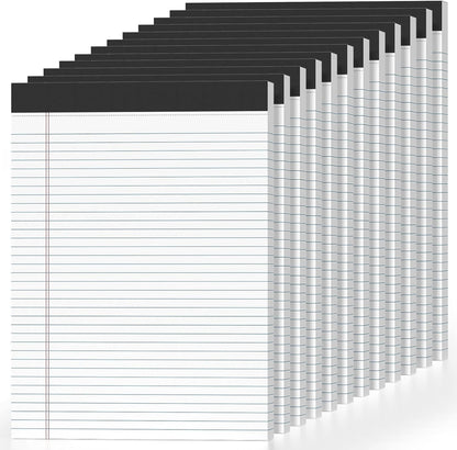 2-Pack Legal Pads 8.5"x11" Wide Ruled Note Pads - 100 Sheets (50/Pad) with Micro-Perforated Notepad & Chipboard Backing To-Do Lists Thick Lined Writing Paper Notebook for School & Office Supplies