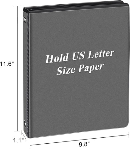 CIXILDTS 0.5-inch Round Ring Binder, Durable 1/2" 3 Ring Binder Fit Letter Size Paper, Presentation View Binders, White,12-Pack