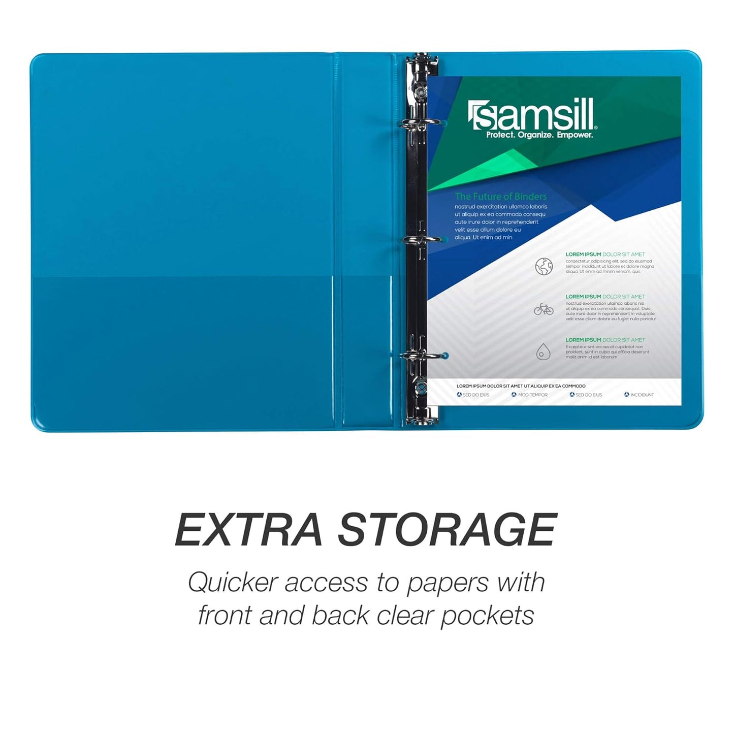 Samsill Economy 3 Ring Mini Binder, 1-Inch Round Ring Binder, Holds 100 Sheets, Black, 6 Pack (MP32300)