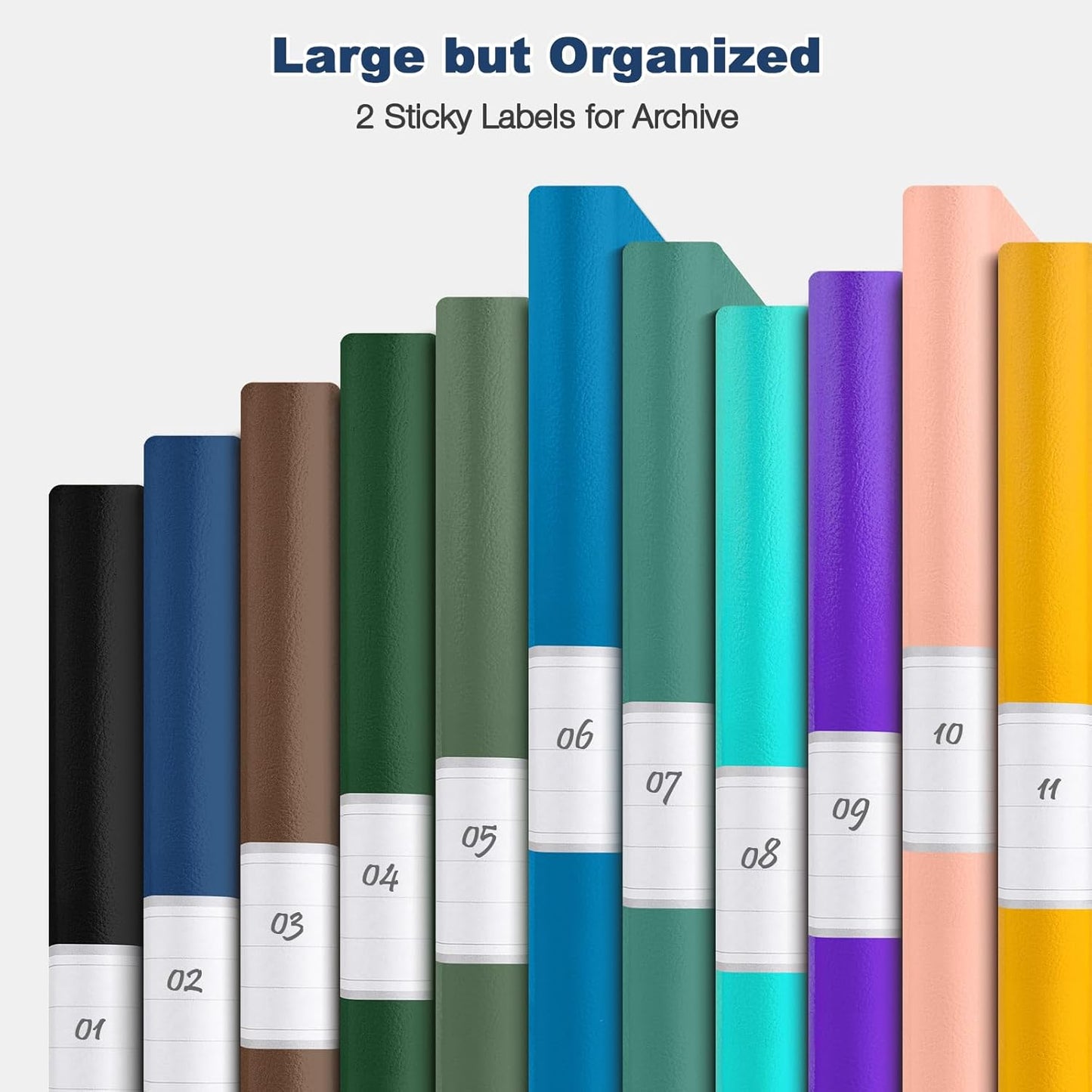 College Ruled Notebook, A4 Softcover Leather Notebook for Work, Lined Notebook Journal for Women, Men, 192 Thick Paper, Lay Flat, Large Notebook with 2 Pockets, Professional Business Notebook, Blue