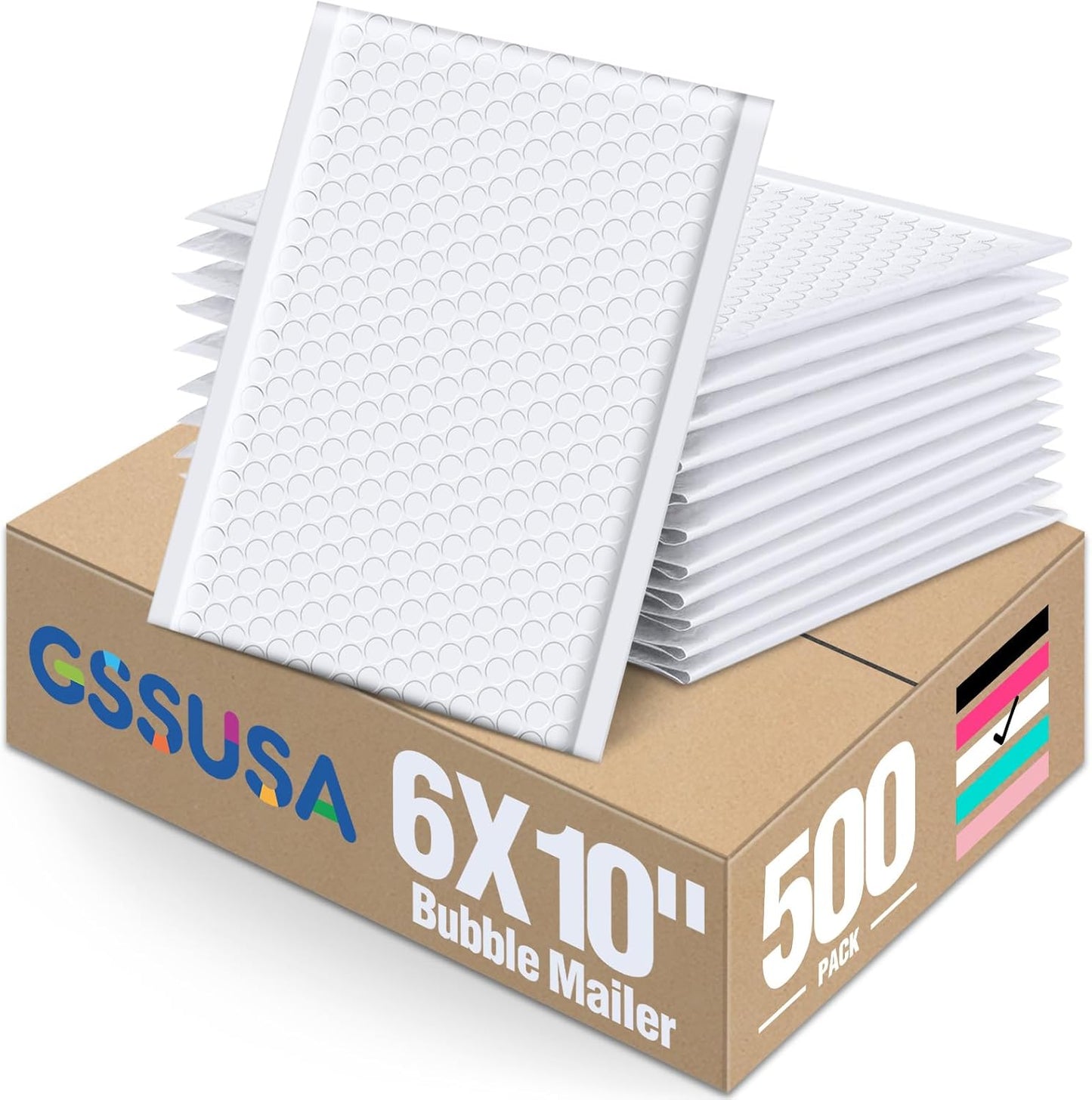 GSSUSA Black Bubble Mailers 4x8 Inches 50 Pack, Usable Size 4X7" Bubble Envelopes for Small Business, Padded Envelope, Shipping Mailers, Packaging Bags, Mailing Envelopes, Shipping Supplies