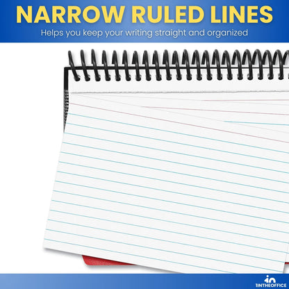 1InTheOffice Index Cards 4 x 6 Ruled, Spiral Bound, 120 White Cards/Spiral (2 PACK)