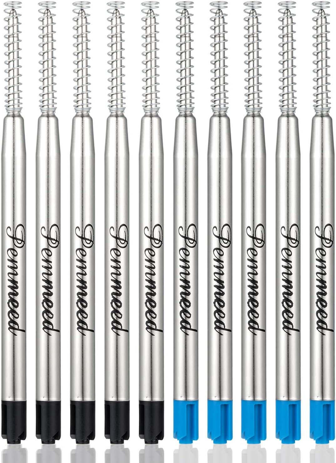Ballpoint Pen Refills with Spring for Penneed B5/B6/B8 Pen, Parker Waterman Compatible Ballpoint Pen Refills Twist Action Medium Point 1.0mm Pack of 10(Black Ink)