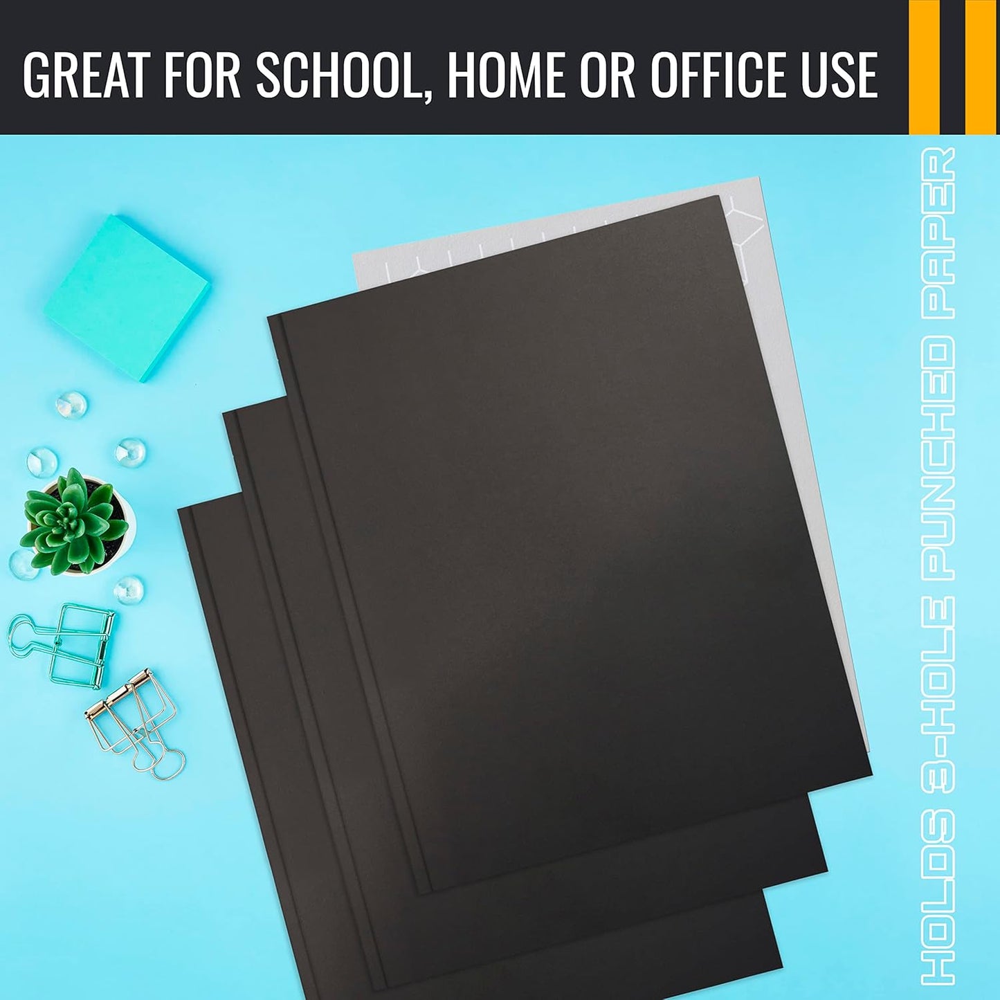 Better Office Products Blue Paper 2 Pocket Folders with Prongs, 50 Pack, Matte Texture, Letter Size Paper Folders, 50 Pack, with 3 Metal Prong Fastener Clips, Blue