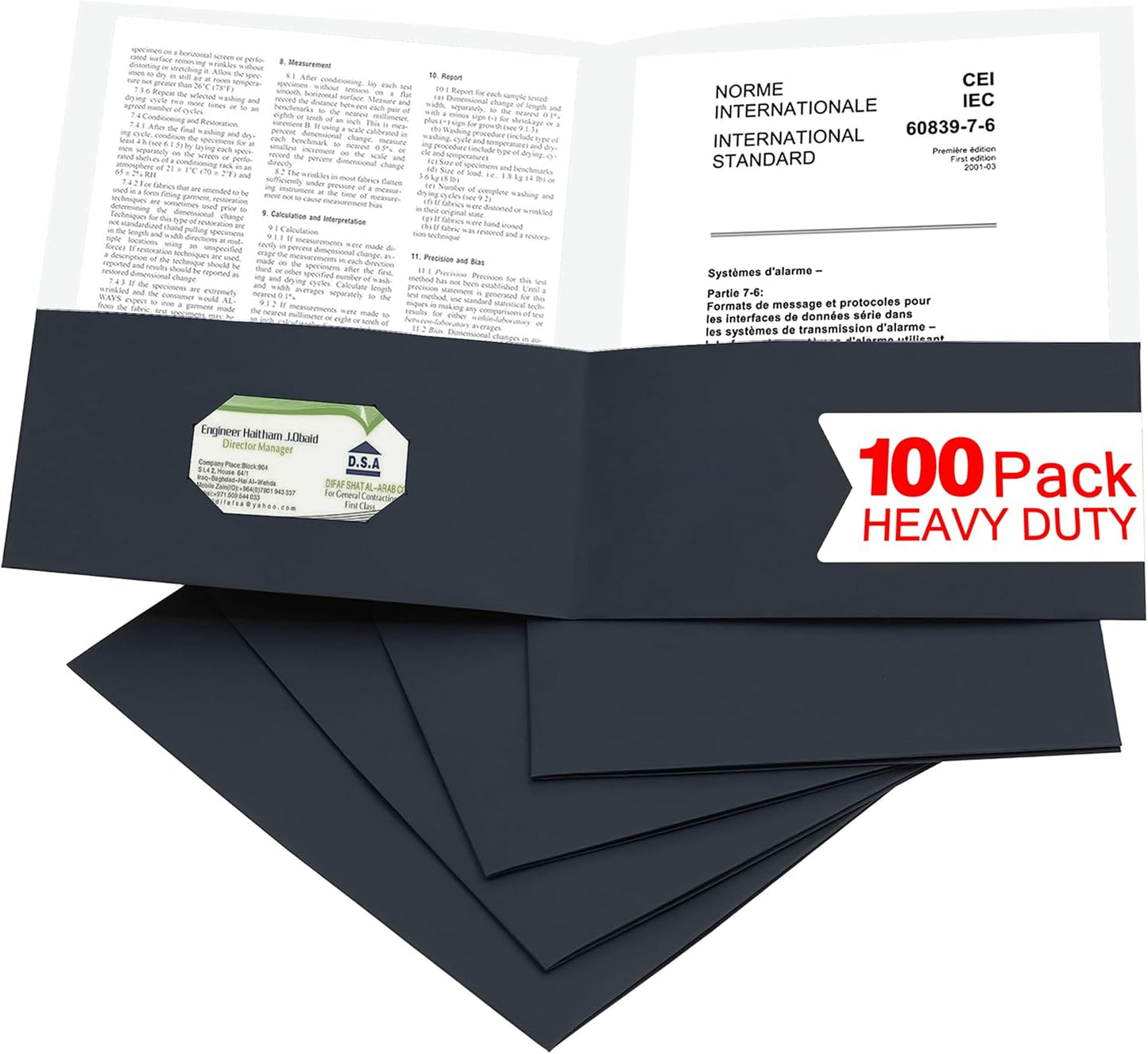 Zzrywuty 50 Packs Two Pocket File Folders with Business Card Slot,Textured Paper,Letter Size,Holds 100 Plus Sheets for School,Office,Business,Royal Blue