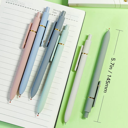 UIXJODO Gel Pens, 5 Pcs 0.5mm Black Ink Pens Fine Point Smooth Writing Pens with Silicone Grip, High-End Series Metal Clip Retractable Pens for Journaling Note Taking (Vintage)