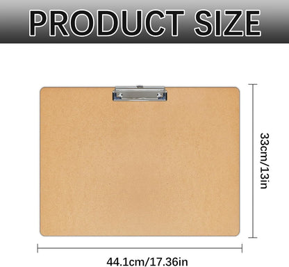 6 PCS Extra Large 11X17 Clipboard, Wood Cleats with Low Profile Clips for Drawing, Sketching, and Art Boards, Horizontal Wood Lapping, Landscape Layout (3Mm Thickness)