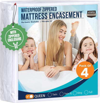 Utopia Bedding Mattress Protector Zippered California King Size, 100% Waterproof Bed Bug and Dust Mite Proof Mattress Encasement, Absorbent 6 Sided Mattress Cover