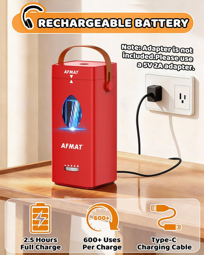 AFMAT Electric Pencil Sharpener, Rechargeable & Cordless, Fully Automatic Pencil Sharpener for Classroom, Auto in & Out, 5 Sharpness Modes, Heavy Duty Sharpeners for 6-12mm No.2/Jumbo Pencils PSC7