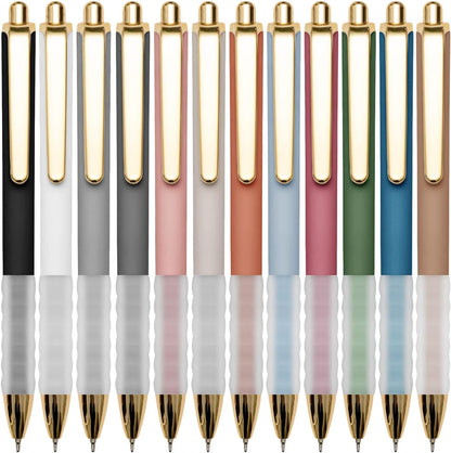 Linbsunne Ballpoint Pens Black Medium Point 1mm Pen with Super Soft Grip Ball Point Pen for Men Women Retractable Pens
