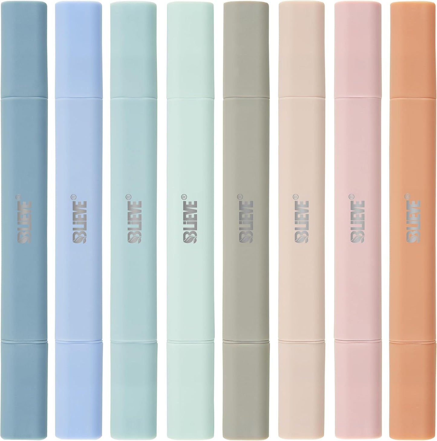 BLIEVE Aesthetic Cute Highlighters No Bleed Through, Dual Tip 8 Pack, Pastel Colors For Bible & Journaling