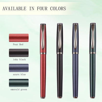 Liquid Ink Rollerball Pen,Essential Business Nice Pens,Metal pen Smooth writing stylish design effortless writing,Luxury pens with gift case for Men & Women with 2 Refills