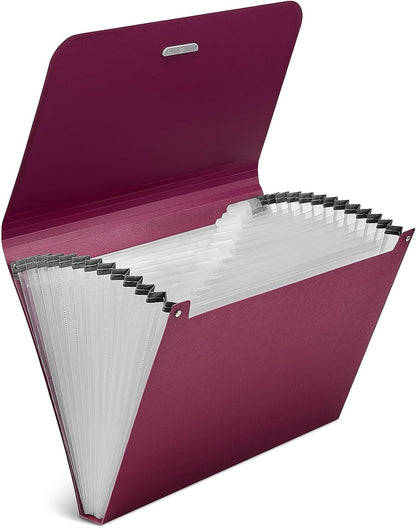 Staples Reinforced Expanding File, 13‑Pocket Accordion Organizer, Letter Size, Heavy‑Duty Poly Construction, Black