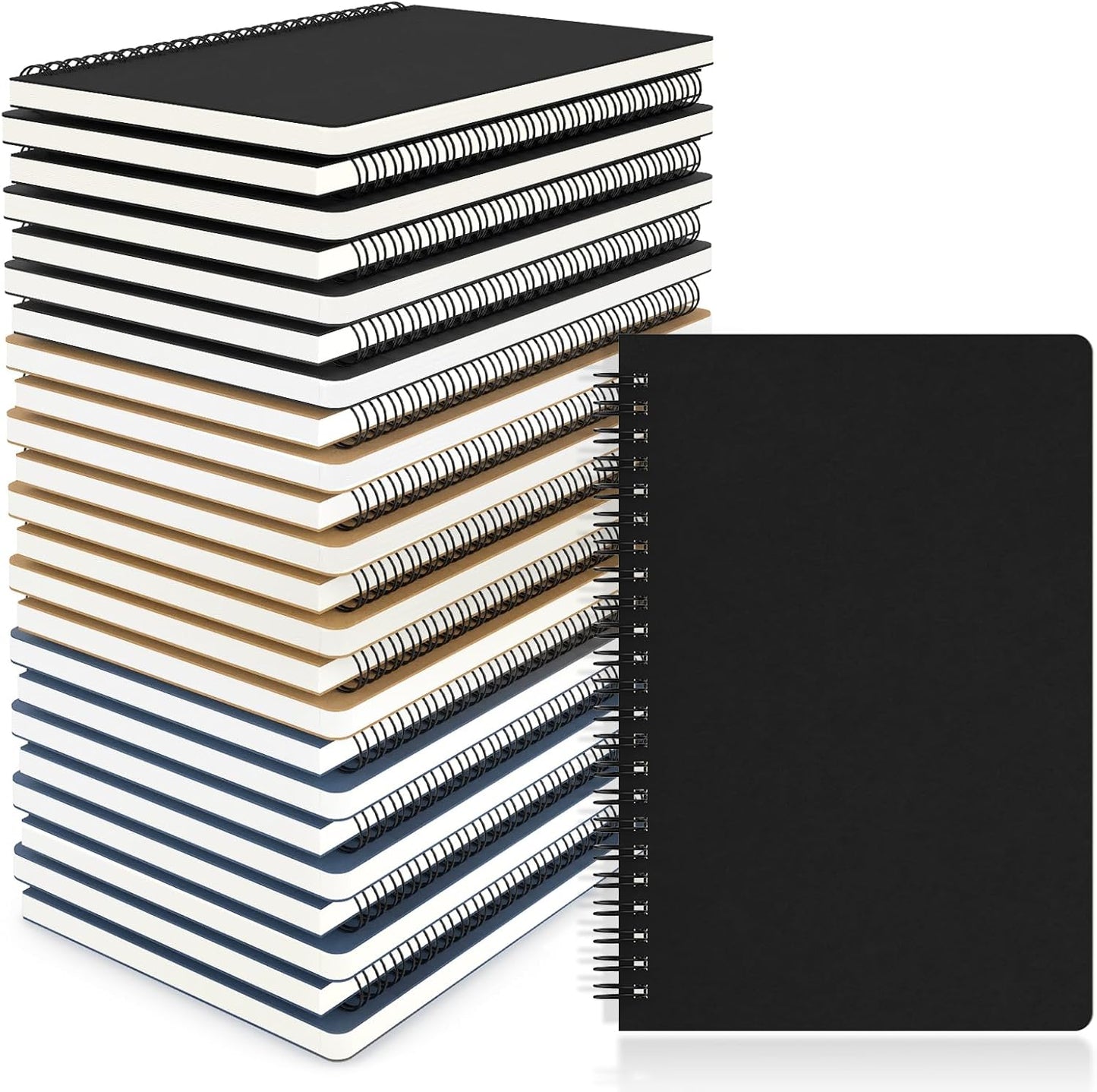 EUSOAR Spiral Lined Notebook, A5 3packs 5.5"X8.3" 120 Pages Lined Travel Notebooks Journal, Memo Notepad Sketchbook, Students College Office Business Diary Ruled Spiral Book Journal-3Colors Covers