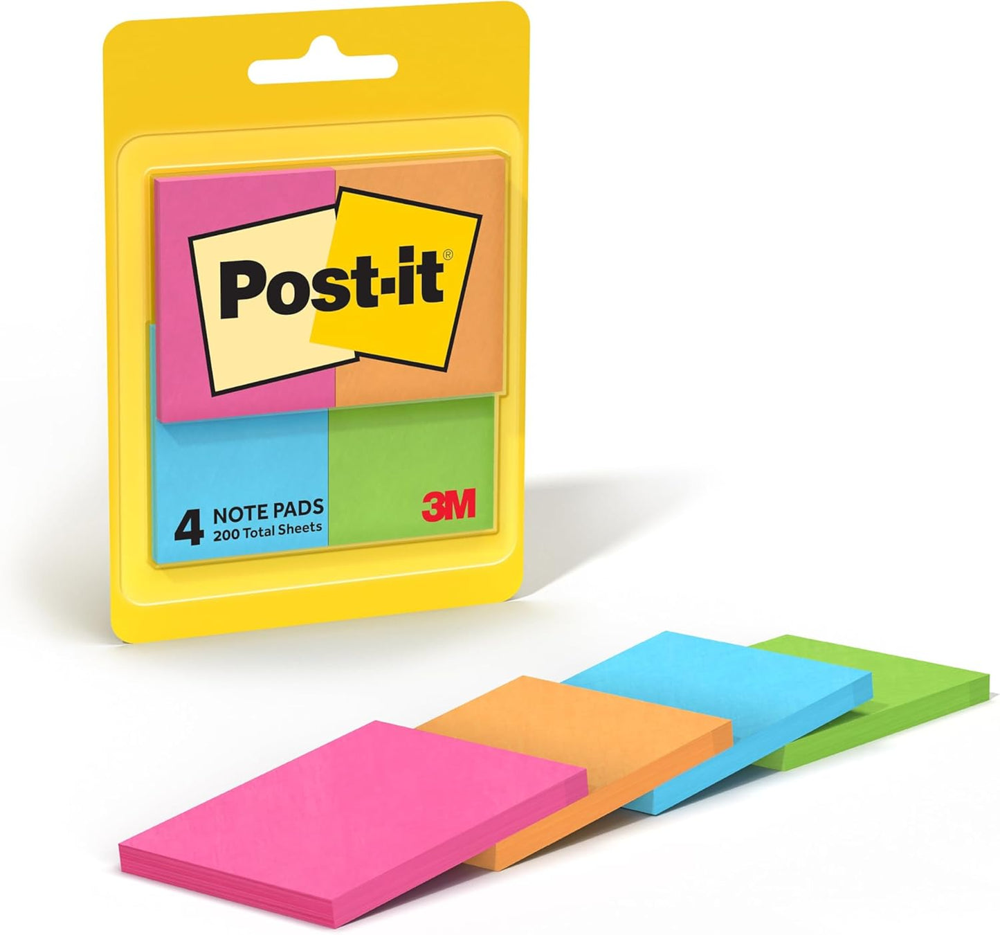 Post-it Mini Notes, 1 3/8 in. x 1 7/8 in., 4 Sticky Notes Pads, 50 Sheets per Pad, Poptimistic Collection, School Supplies and Oﬃce Products, The Original Post-it Note