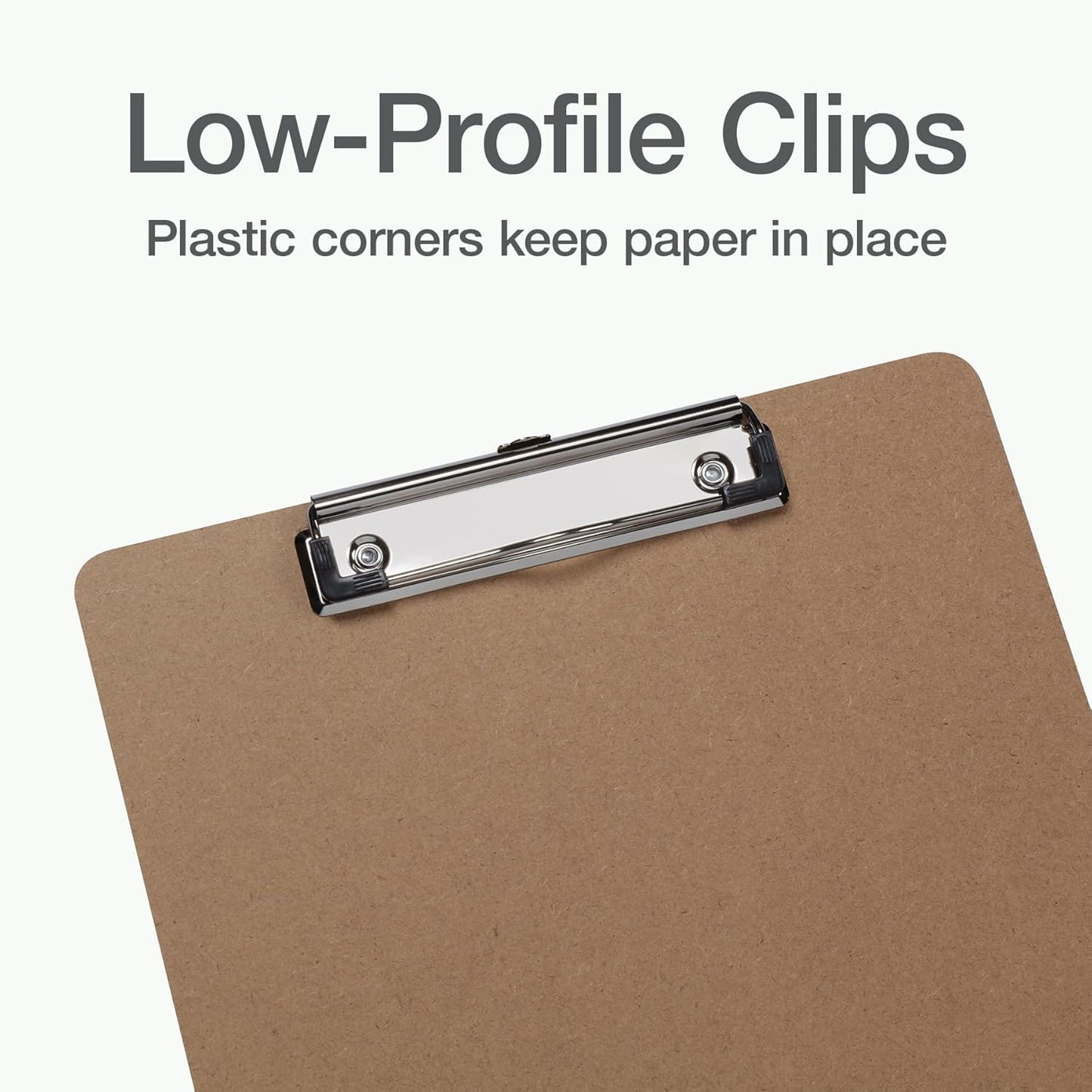 Oxford Brown Clipboards, Metal Clip with Plastic Corners, Writing Surface with Hanging Loop, Brown, 12.5" x 9", 6 Pack (25401)
