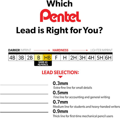 Pentel Super Hi-Polymer Lead Refill 0.9 HB BP 6 Pack (C29BPHB6)