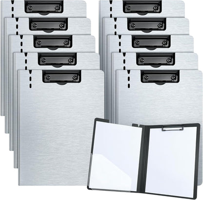 A4 Clipboard Folder,10 Pack Foldable Clipboards with Pocket for Business,Office,School or Restaurant (Black)