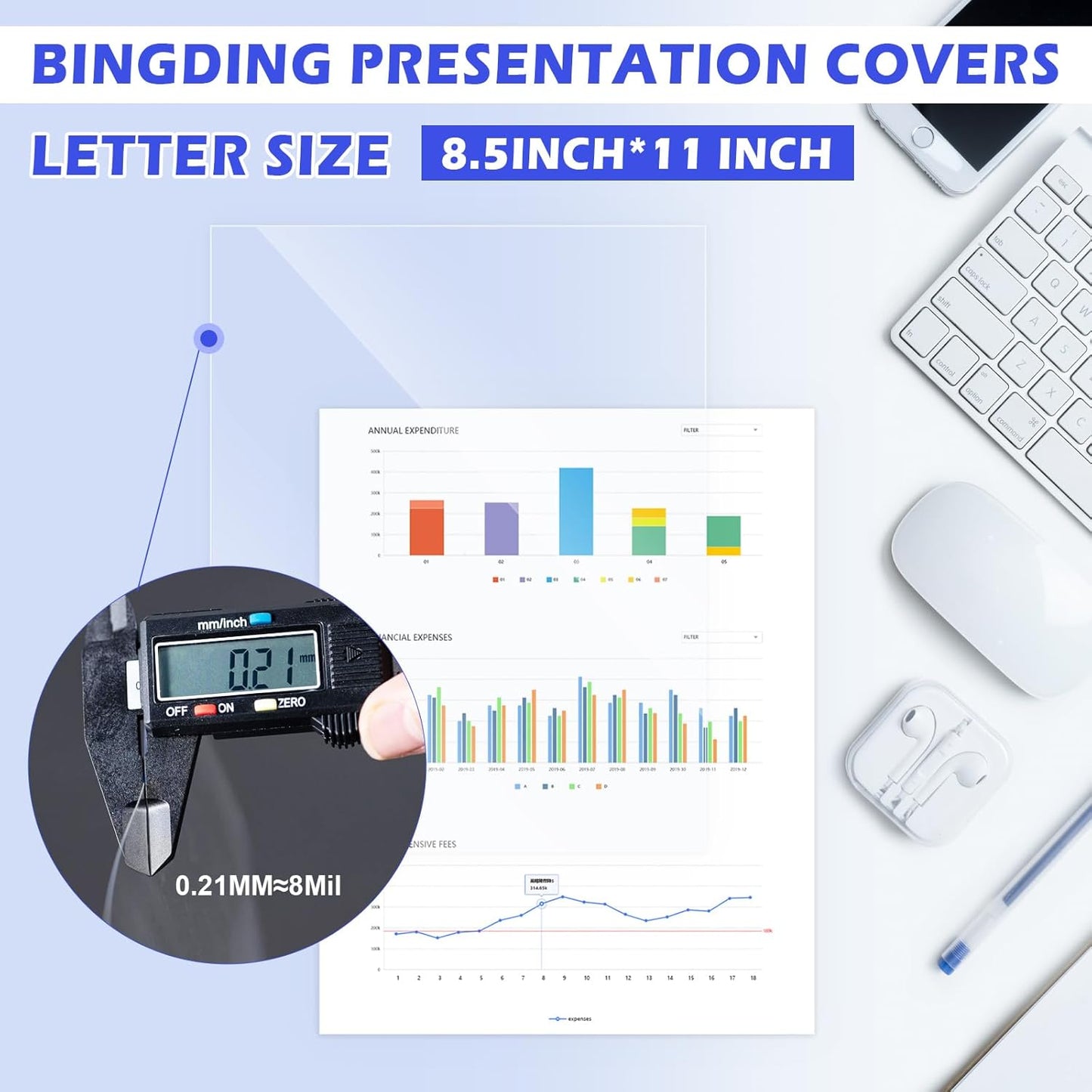 TOTiyea 200 Pack 5 Mil PVC Binding Presentation Covers, Clear Report Covers for Binding,8.5x11 Inches,Letter Size