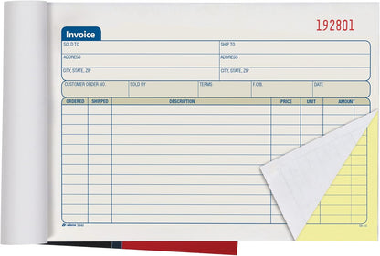 Adams Invoice Book, 2-Part, Carbonless, 5-9/16 x 8-7/16 Inches, 50 Sets per Book (DC5840)