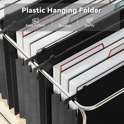ANSOOK Hanging File Folder Letter Size,6 Packs Extra Capacity Hanging File Folders with Tabs,5" Expanding Plastic Hang Folder,Accordion File Organizers,File Cabinet Folders for for File Frame & Box