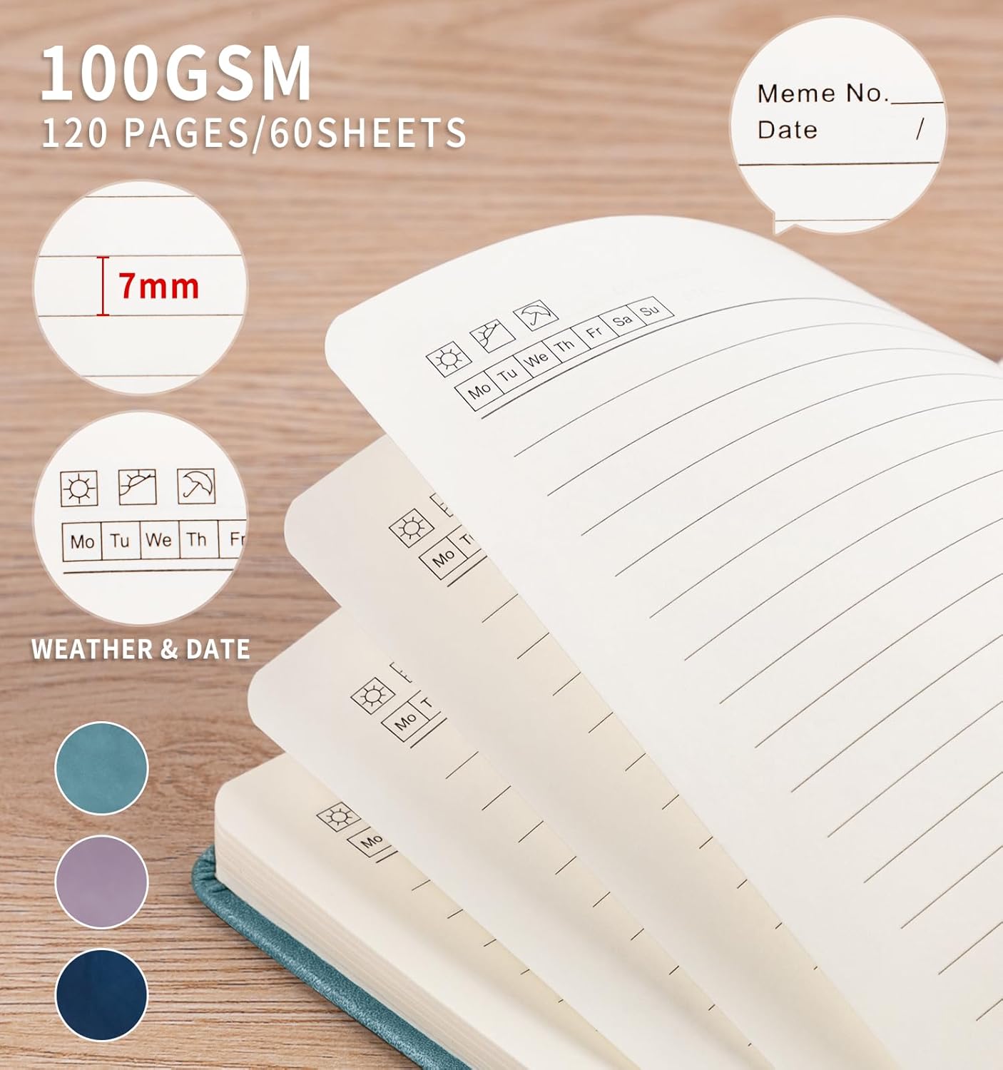 3 Pack Pocket Journaling Notebooks, A6 Small Notebook For Note Taking Journaling Notebooks Journals For Writing Mini Note Pads With Pen Holder 120 Pages 100 GSM Thick Paper(Nude, Brown, Forest Green)