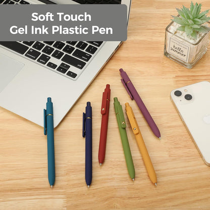 Ddaowanx Gel Pens, 6 Pcs 0.5mm Quick Dry Black Ink Pens Fine Point Smooth Writing Pens, Cute Office School Supplies Gifts for Women