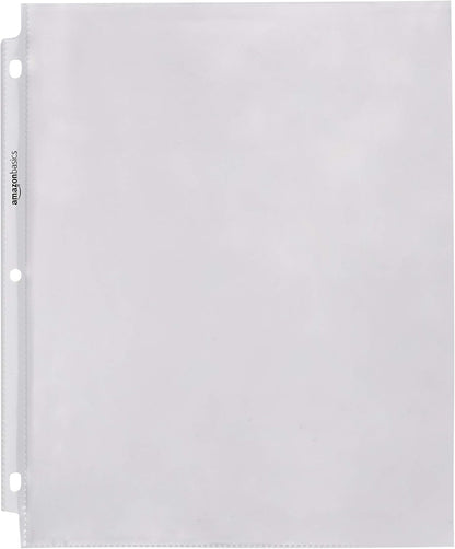 Amazon Basics Heavy Duty Sheet Protectors for 3 Ring Binder, Top Loading, Clear Plastic, 8.5 x 11 inch, 500-Pack