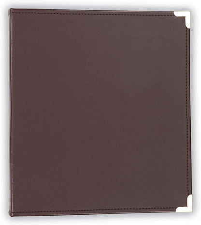 Samsill Classic Collection Leather 3 Ring Binder, Executive Presentation Portfolio, 0.5 Inch (Holds 100 Sheets), Brass Round Ring, Burgundy