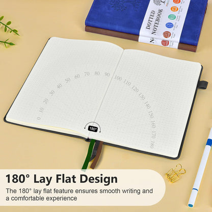 PERCUN Graph Paper Notebook, 160 Pages Grid Journal for women & men, A5 Hardcover Leather Graphing Notebook for School, Work, Travel, Note Taking 5.9”x8.5” (Black)