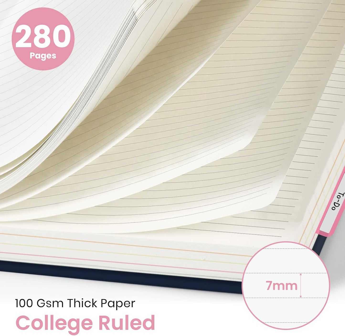 Large Spiral Notebook with Dividers & Tabs, 8.5" x 11" Hardcover 5 Subject Notebook for Work, 280 pages, College Ruled, Cute Journal for Women, Perfect for Study & Office Note Taking, Garden