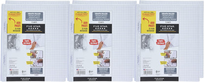 Five Star Loose Leaf Paper, Graph Ruled Insertable Notebook & Binder Filler Paper, 8-1/2" x 11", Reinforced T-Tabs, 75 Sheets (170180)