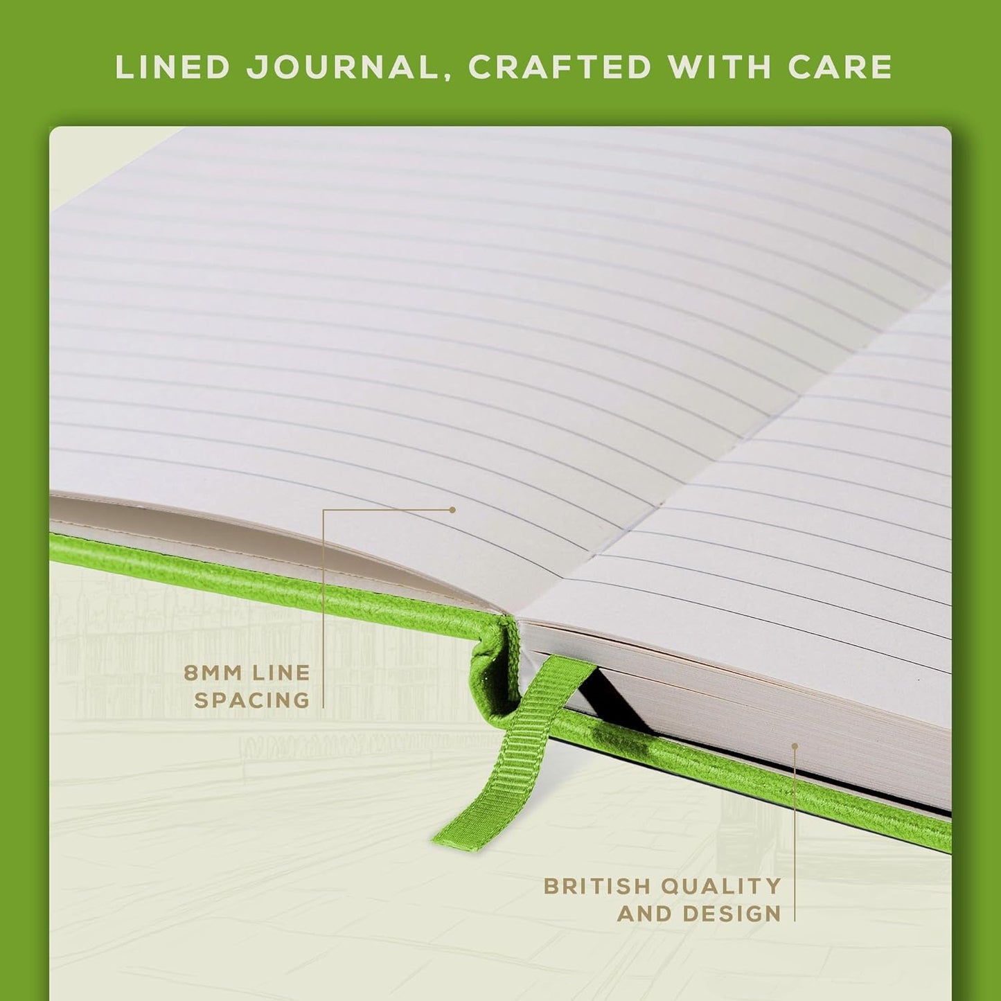 BEECHMORE BOOKS Large Lined Journal Notebook, 8.5" x 11.5" (A4) Hardcover Vegan Leather Executive Diary for Work, Thick 120gsm Paper, Lay-Flat Binding, Gift Box