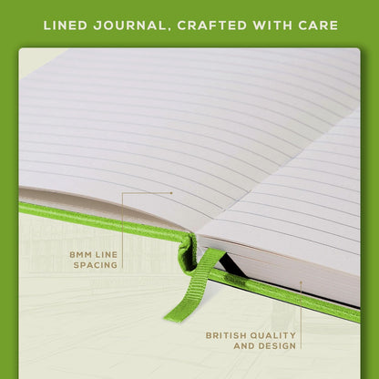 BEECHMORE BOOKS Large Lined Journal Notebook, 8.5" x 11.5" (A4) Hardcover Vegan Leather Executive Diary for Work, Thick 120gsm Paper, Lay-Flat Binding, Gift Box