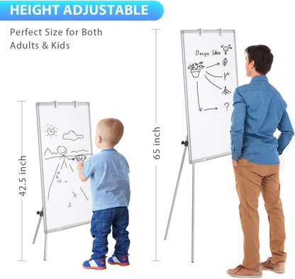 Easel Whiteboard - Magnetic Portable Dry Erase Easel Board 36 x 24 Tripod Whiteboard Height Adjustable Flipchart Easel Stand White Board for Office or Teaching at Home & Classroom (Black)