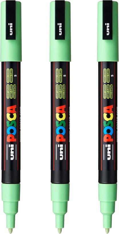 posca PC-3M Water-Based Paint Markers, Reversible Fine Tip (0.9-1.3mm), Pink, 3 Count