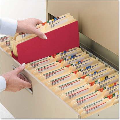 Smead File Pocket, Straight-Cut Tab, 1-3/4" Expansion, Letter Size, Redrope, 25 per Box (73214)