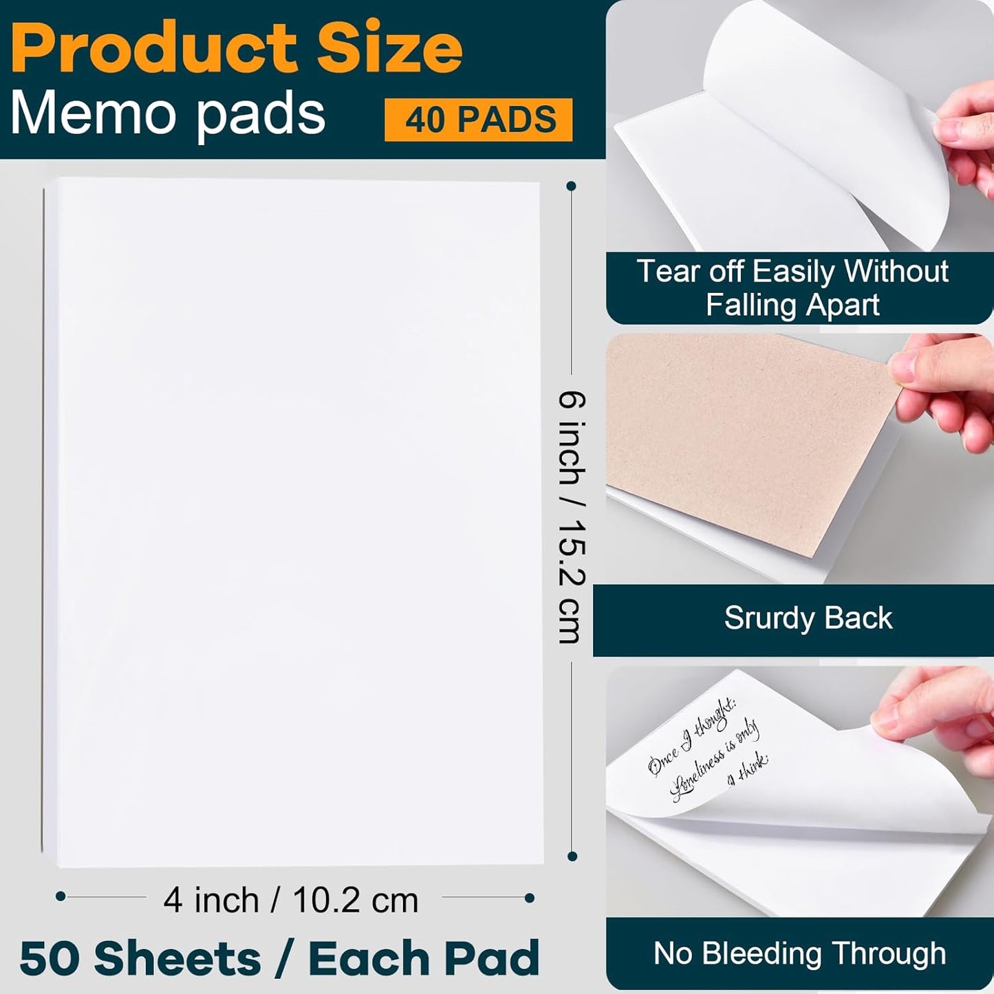 Beieverluck 40 Pack Note Pads 4x6, Small Notepads Memo Pads, 50 Sheets Per Note Pad, Blank Scratch Pads Mini Notepad for Grocery Shopping To Do Lists Writing Quick Notes Work Home Office