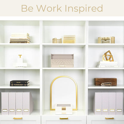 BLU MONACO | Cardboard Magazine File Holder Set of 4 | Vertical Magazine File Holder for Desk and Shelves | Standing File Holder for Classroom School Paper Storage