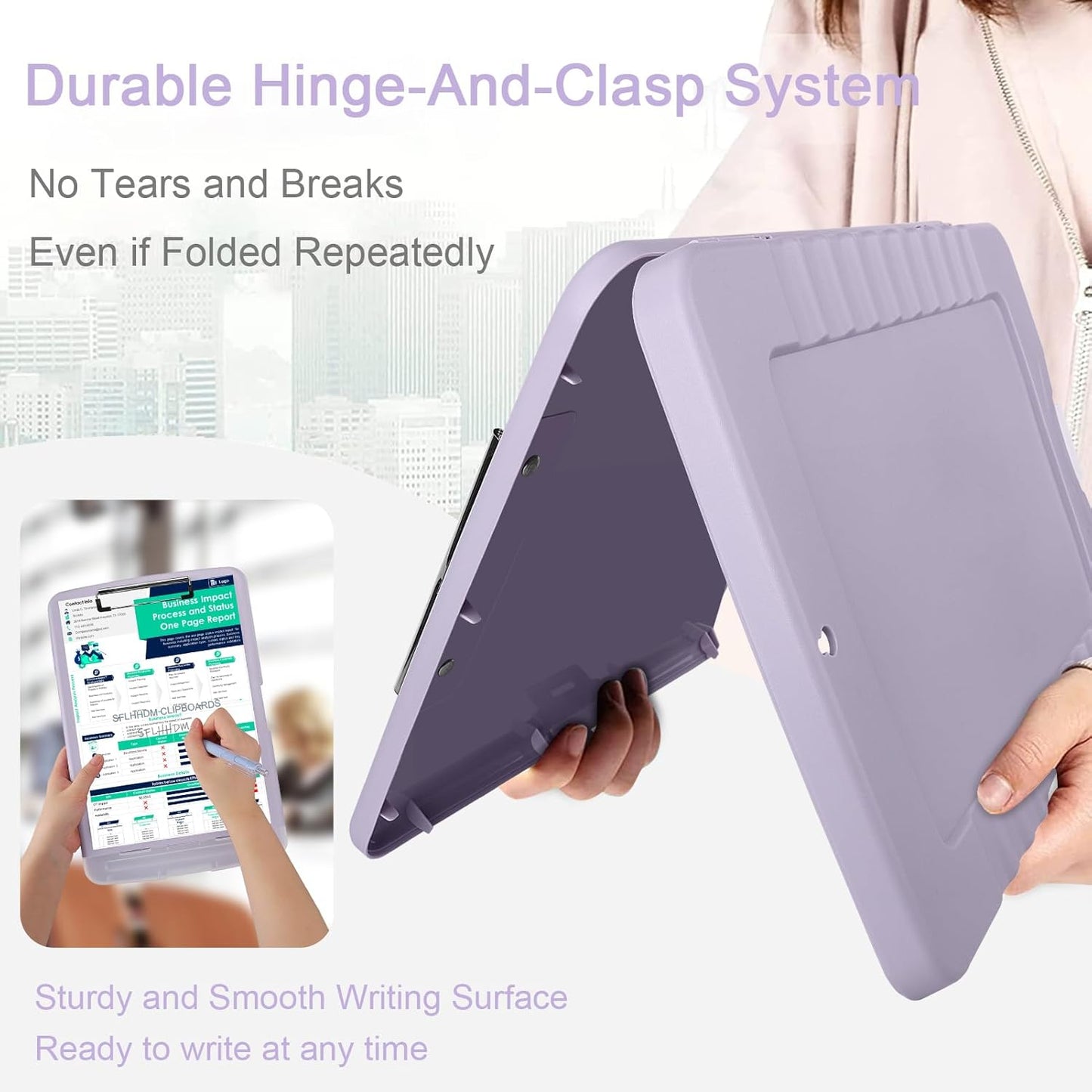 SFLHHDM Purple Clipboard, Clip Boards 8.5x11, Teacher Clipboards with Storage, Plastic Clipboard with Pen Holder, Clipboards Storage for Women Teachers Work, School & Office Supplies