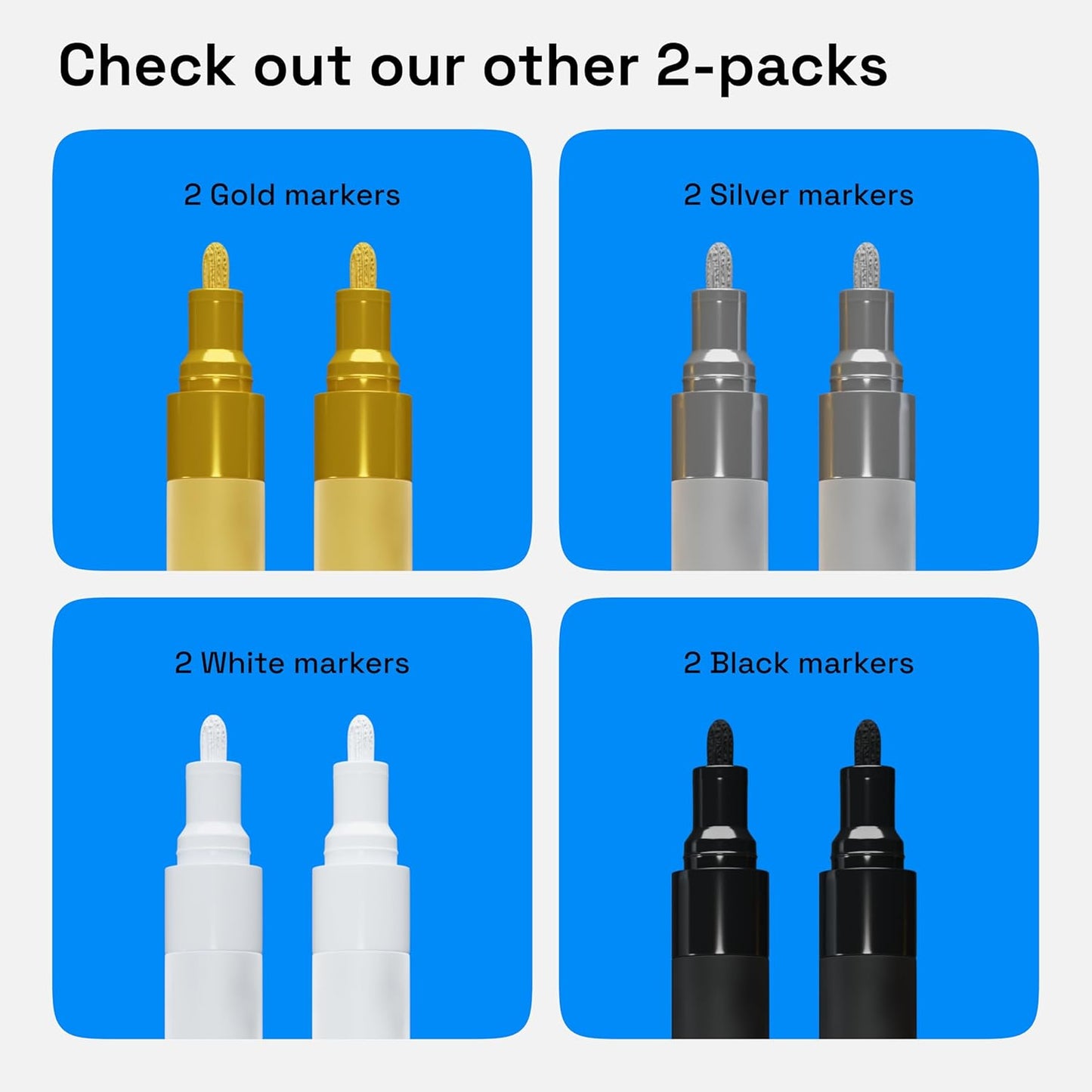 ARTISTRO 2 Gold Acrylic Paint Markers - 0.7mm Extra Fine-Tip Metallic Paint Pens - Perfect for Crafting, Art Projects, & More