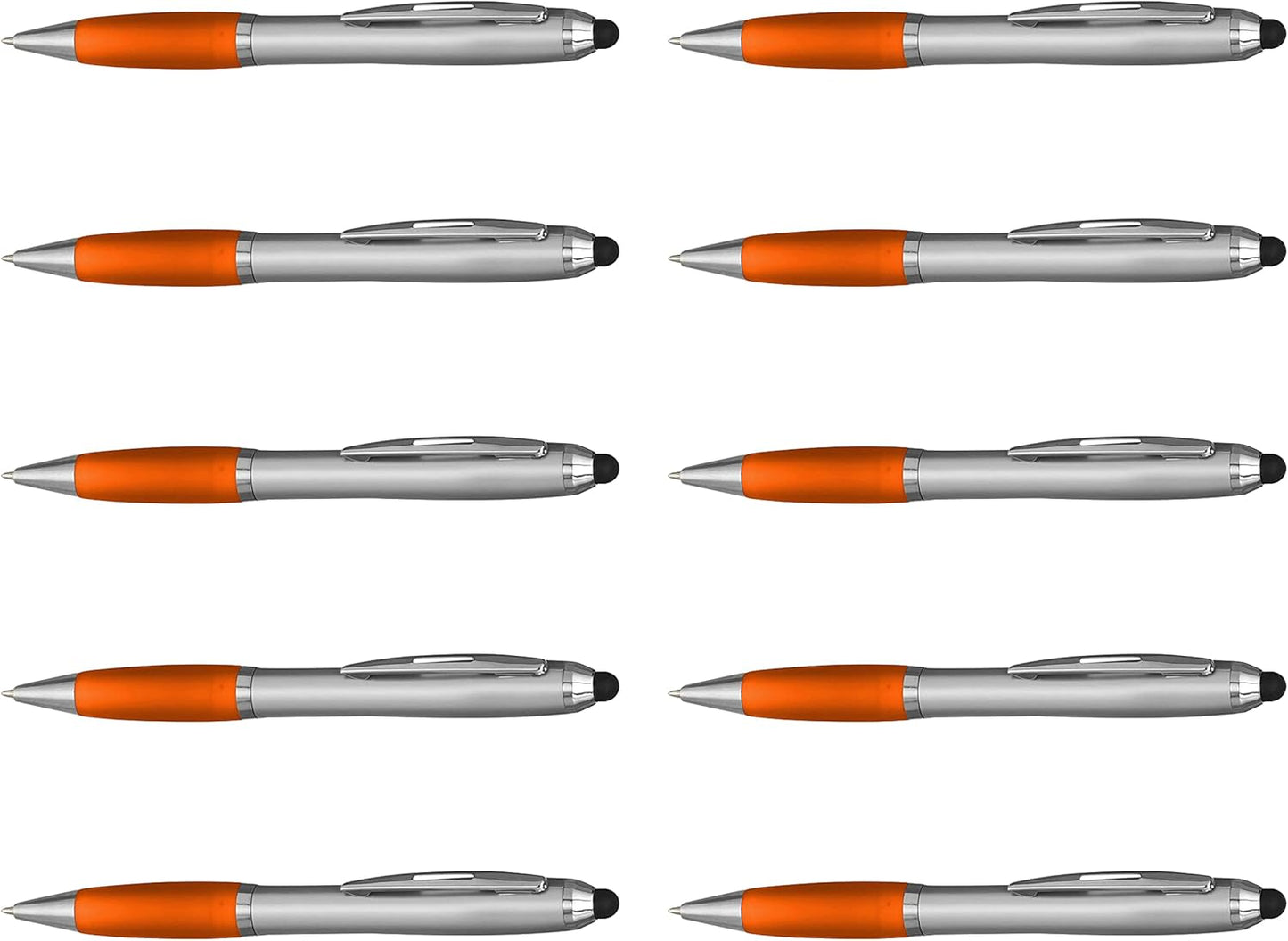 DISCOUNT PROMOS Custom Stylus Ballpoint Pens Set of 10/50/100, Personalized Bulk Pack - Black Ink, Great for Office, School, Business, Tradeshows, Events - Purple