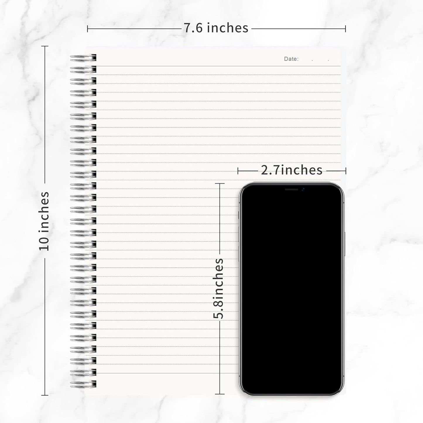 RETTACY Blank Journal Notebook, 3-Pack, 160 Pages per Pack, A5 Medium Size (5.7'' × 8.3''), 100 GSM Thick Paper, Spiral-bound, Flexible Plastic Cover, for Sketching, Drawing, Painting